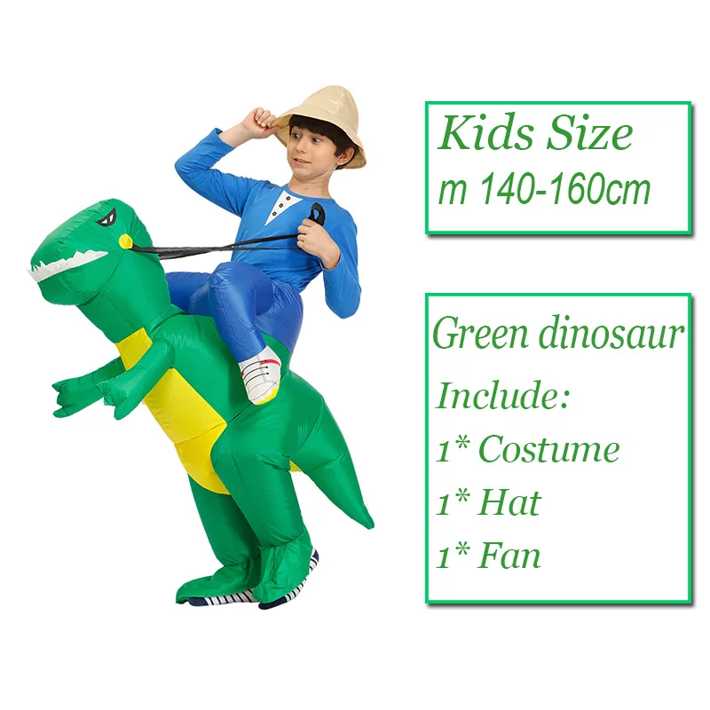 Green dinosaur 1002 Костюм для косплея, надувной динозавр, Детский костюм для косплея, единорог, T-REX, одежда, костюмы на Хэллоуин для женщин и мужчин, фантазийные вечерние комбинезоны - Цвет: Green dinosaur 1002