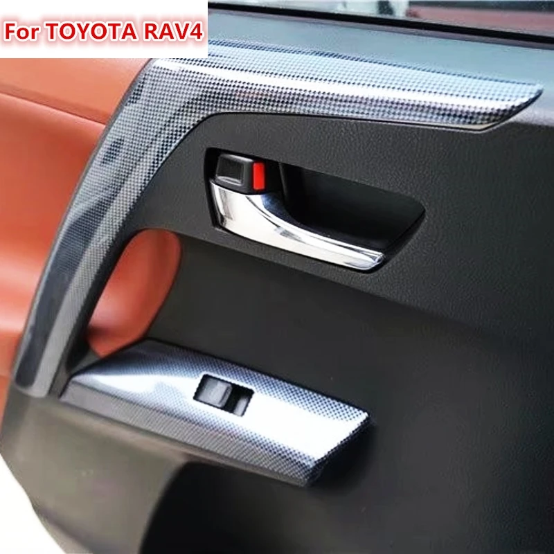 Новинка 17 шт. для Toyota RAV4 RAV 4 ABS углеродное волокно краска Передняя приборная панель вентиляционная панель внутренняя дверь аксессуары для интерьера