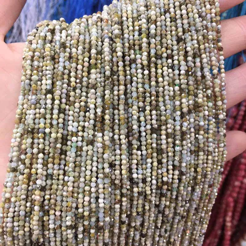 Qurtaz Маленькие бусины из натурального камня, бусины из натурального граната, апатит 2 мм, разделенные бусины для изготовления ювелирных изделий, ожерелье, браслет своими руками - Цвет: Qurtaz