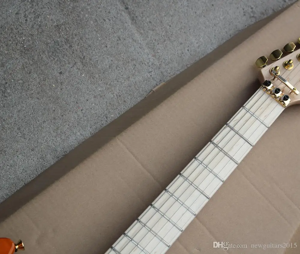 Actory пользовательские оранжевый Электрогитары с Floyd Rose 3 пикапы без Лады