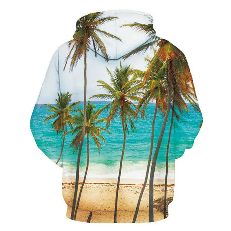Толстовка мужская с капюшоном и 3D принтом кокосовых деревьев|sweatshirt men|men hoodfashion