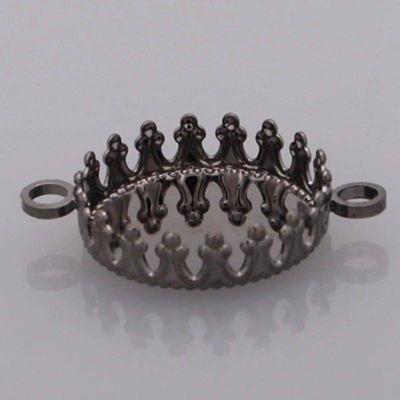 15 мм пистолет черный сплав Круглый Кабошон Настройки Ювелирные Разъемы