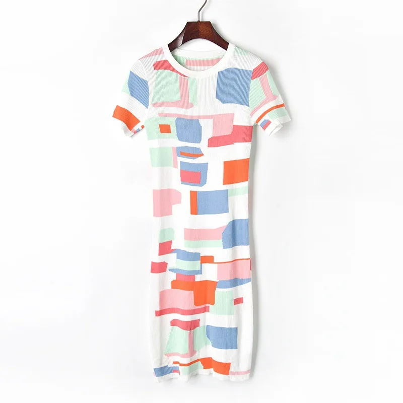 Высокое качество трикотажное облегающее платье для женщин 2019 подиумное