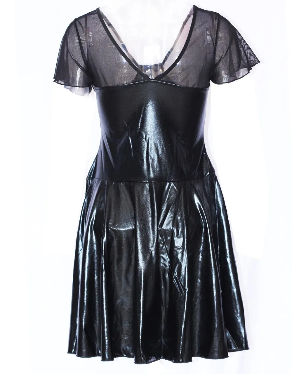 Новые Сексуальные сетчатые виниловые Клубные платья летние женские кожаные