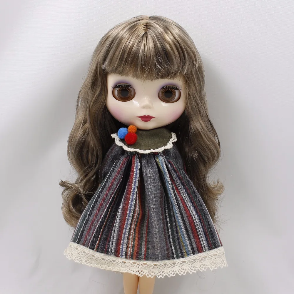 Фабричная кукла blyth 1/6 шарнирное тело Розовые Смешанные коричневые волосы с