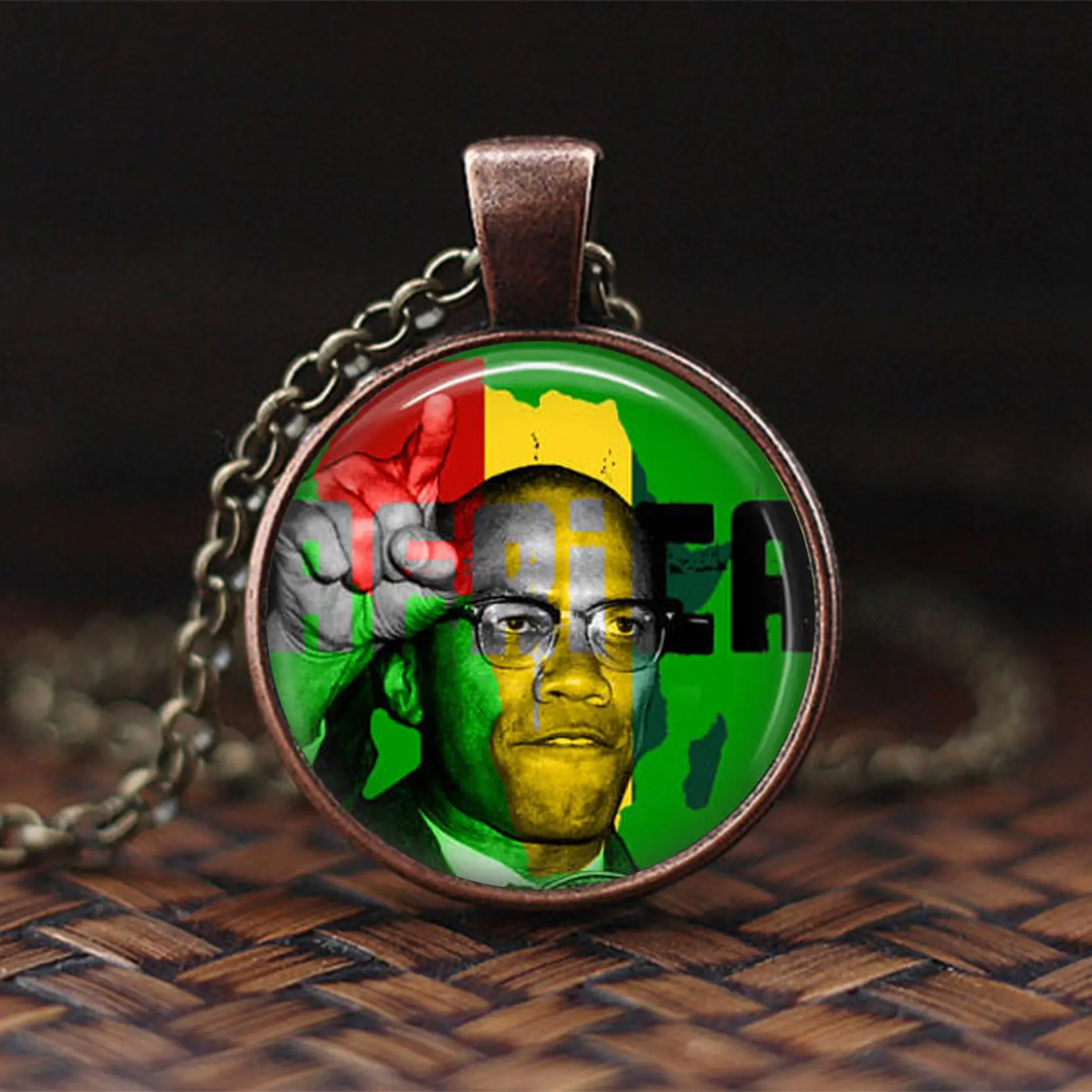 7 Новая мода Che Guevara Martin Luther King Malcolm X стеклянный кабошон кулон ожерелье для мужчин и женщин ювелирные изделия подарок - Окраска металла: 7