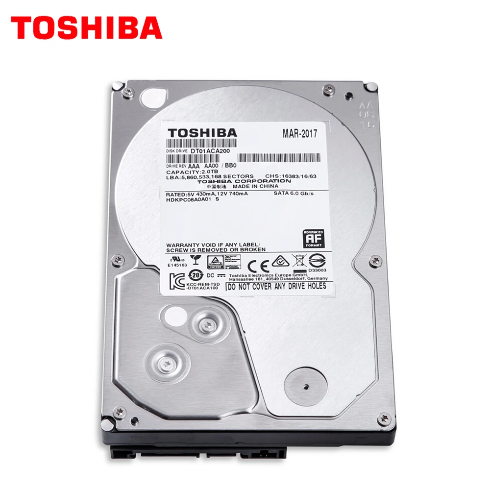 Toshiba камера видеонаблюдения AHD DVR 2 ТБ HDD 3 5 дюйма Sata3 внутренний жесткий диск Hardisk 7200
