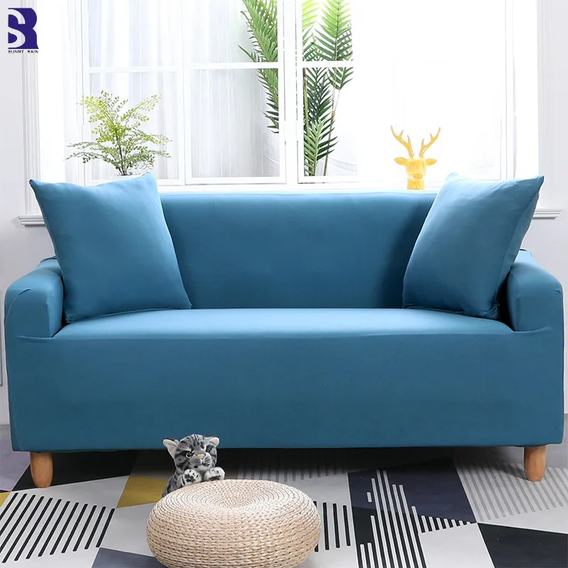 

SunnyRain 1-Piece Thick Solid Color Elastic Sofa Covers For Living Room Universal Couch Covers Loveseat Cover Stretch Slipcover