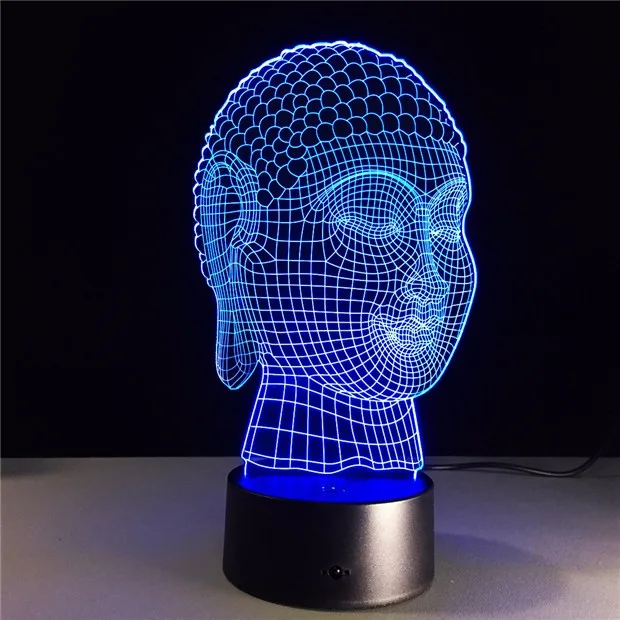 СВЕТОДИОДНЫЙ ночник в буддистском стиле 3D светодиодный светильник с USB цветной