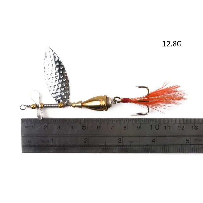 5 Pcs/lot Metal Spinner Fishing Bait Spoon Fishing lure Retail Box Catfish Bass Lures 360 Rotation