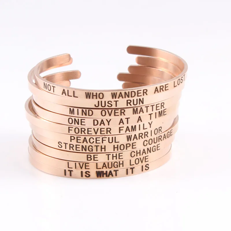 Горячая Распродажа Браслет-манжета из нержавеющей стали розовое золото ручной