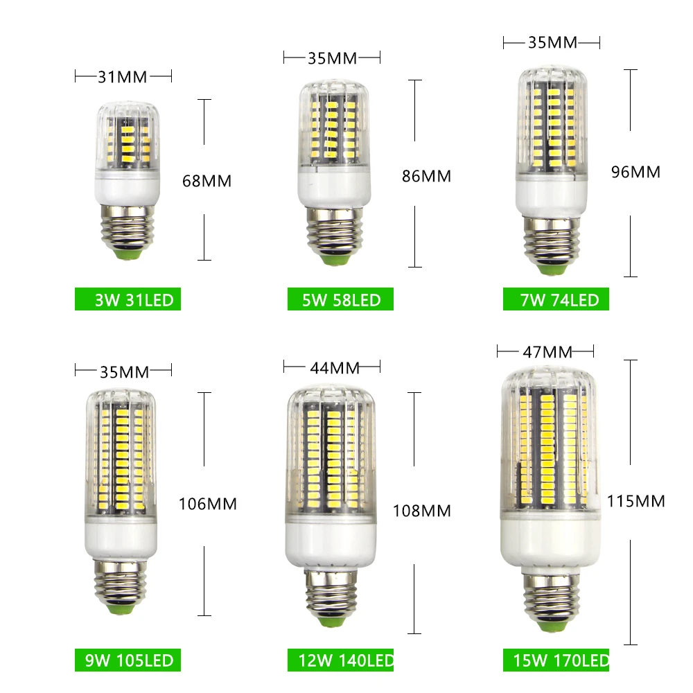 [DBF] E27 Светодиодная лампа AC110V220V для кукурузы SMD 5736 лампада светодиодные лампочки 3
