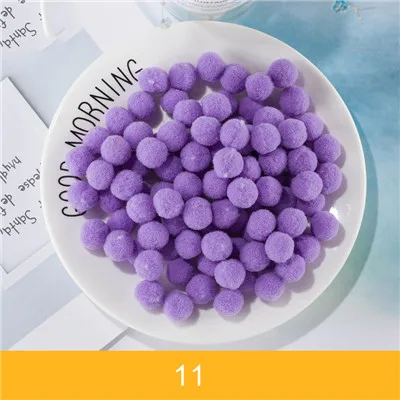 11purple blue 10/15/20/25 мм Мини пышная Нижняя Pom Poms помпонами ручной работы для детей игрушки свадебный Декор Сделай Сам швейного Ремесла поставок 100 шт - Цвет: 11purple blue