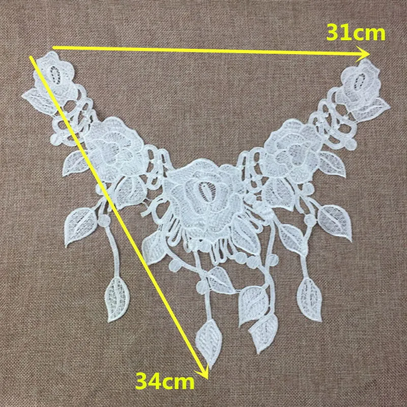 1 шт черный цветок декольте кружева аппликация Кружева Воротник для ткани одежда
