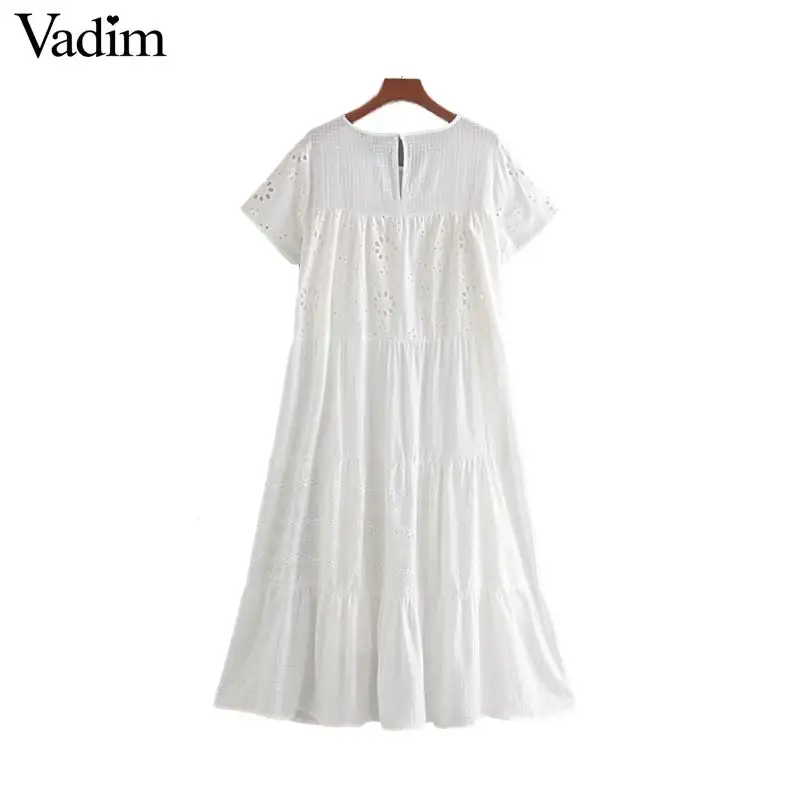 Vadim женское открытое белое платье с вышивкой повседневное летнее пляжное