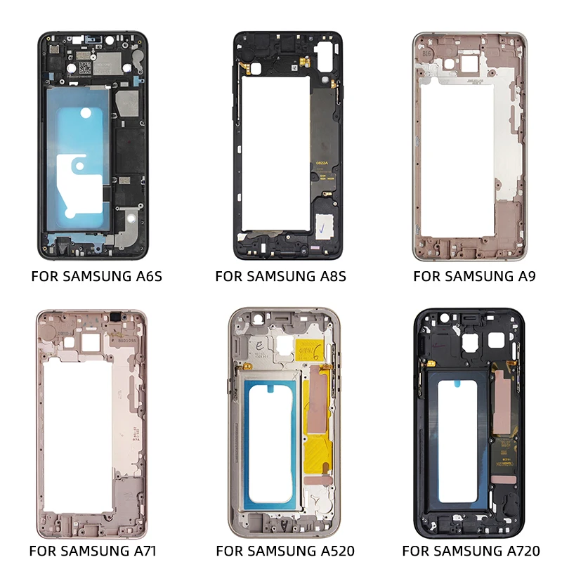Netcosy для Samsung Galaxy A6S A71 A8S A9 A520 A720 средняя рамка задняя крышка корпуса Запчасти