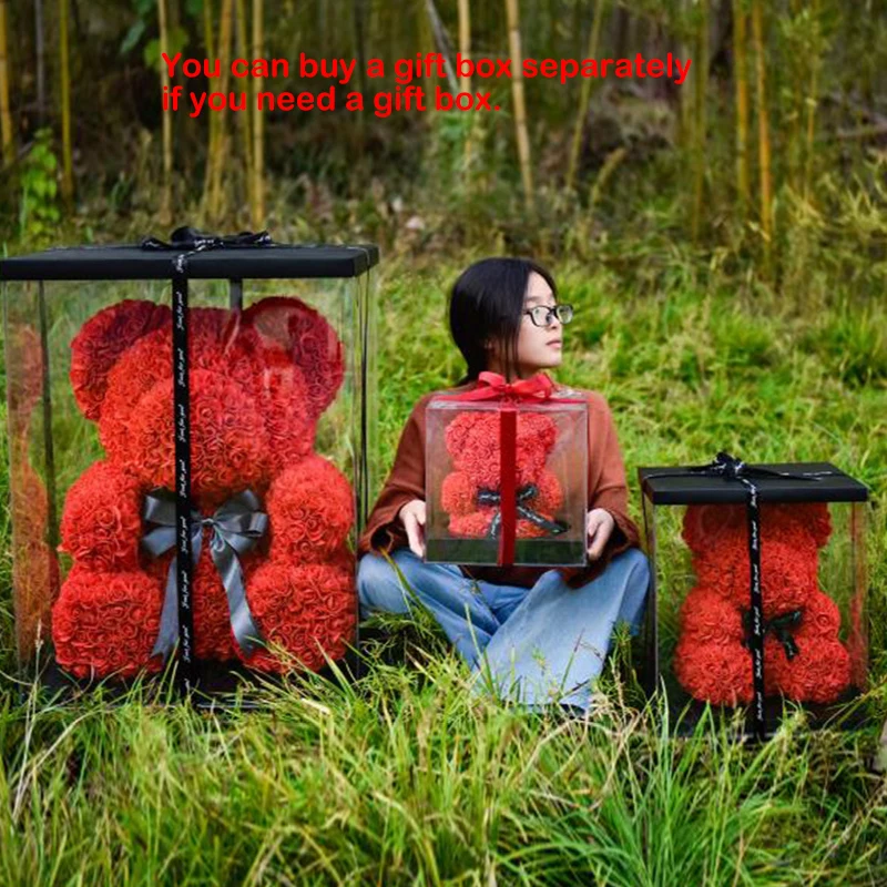 Искусственные цветы роза мишка подарок на день Святого Валентина рождения