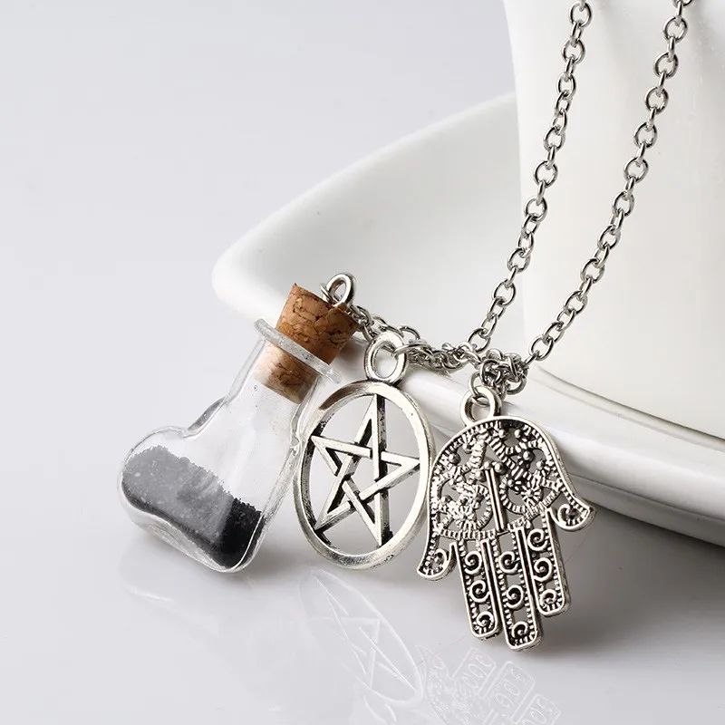 8 цветов Мода Желая Стеклянная бутылка мечты кулон звезда и флакон с пробкой