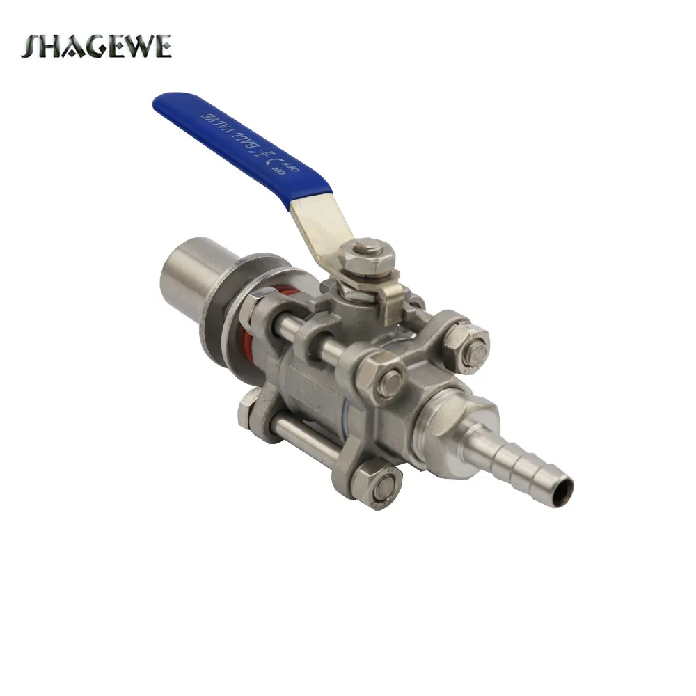 

Fully Sanitary Welded Ball Valve Stainless Steel With 1/2" Hose Barb Pipe & Flat Washer Kettle Ball Value Home Brew Accessories