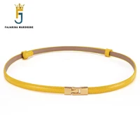 fajarina fashion leisure cowhide leather candy color belt decorative alloy buckle belts for women 10mm width 95cm length ldfj082
