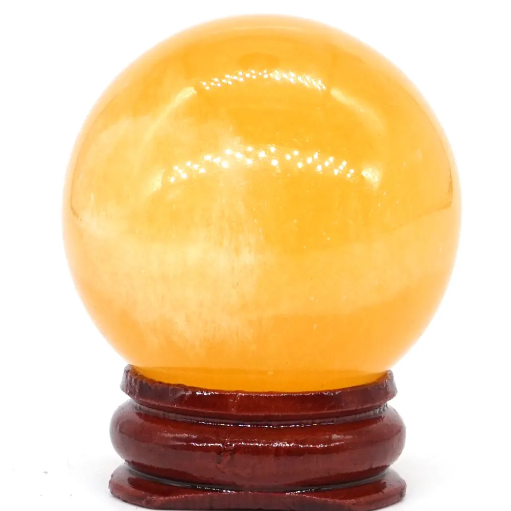 

Natural Orange Gypsum Selenite Satin Spar Ball Quartz Sphere Hand Massage Crystal Ball Healing Feng Shui Decor Accessory 40mm