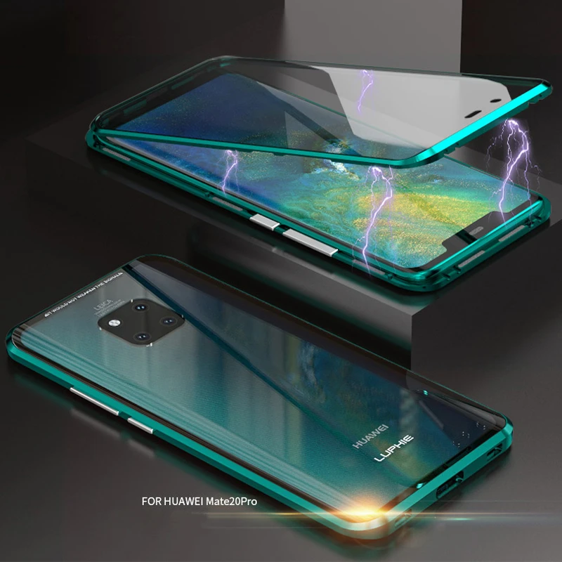 Роскошные магнитные Чехлы для huawei mate 20 Pro Phone 360 Metel Shell защитные двухсторонние