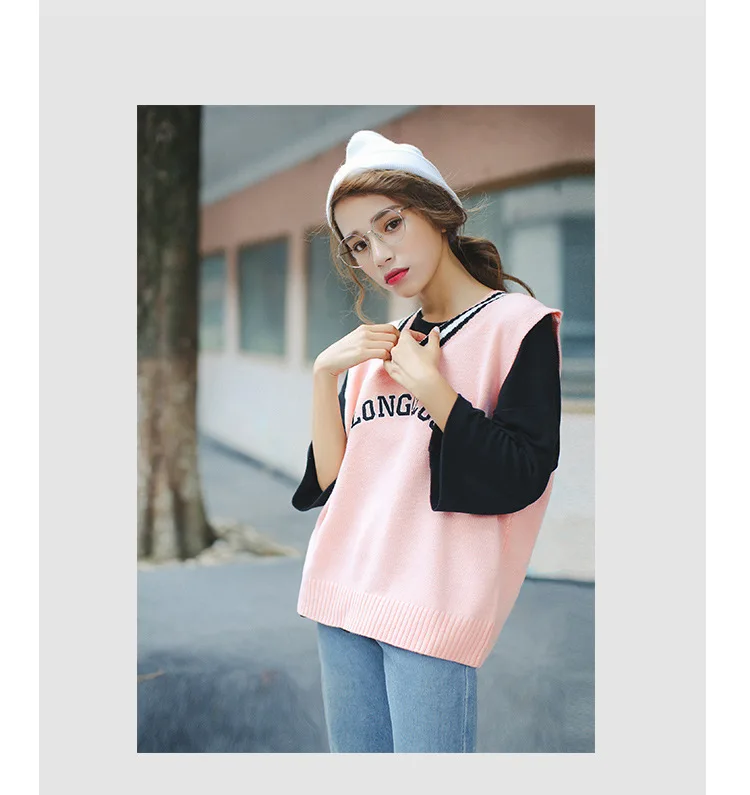 Женский свитер Kpop IU Somi в том же стиле Kpop, майка, Свитера blusas de inverno feminina, контрастные цвета, с буквенным принтом, вязаный