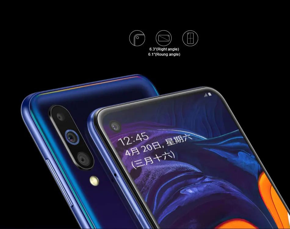 Samsung Galaxy A60 A6060 двусимочный 6 ГБ Оперативная память 64/128 ГБ Встроенная память LTE мобильный телефон, четыре ядра, 6," 4 Камера Snapdragon 675 NFC