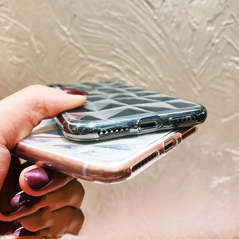 Прозрачный Ультратонкий Мягкий ТПУ чехол со стразами для iPhone 6 6s 7 8 Plus X XR XS Max