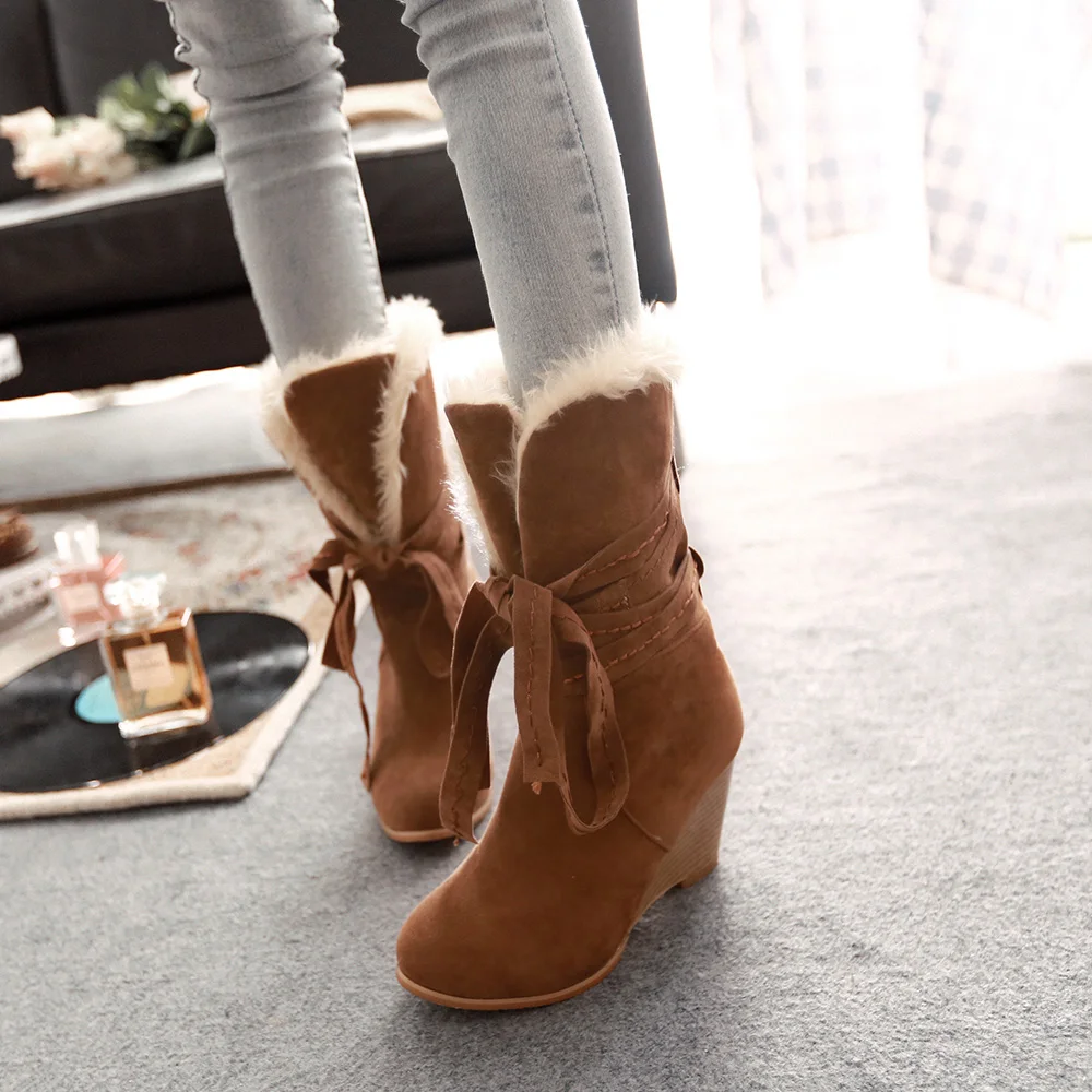 Зимние ботинки теплая шерстяная обувь с мехом внутри женские зимние ручной