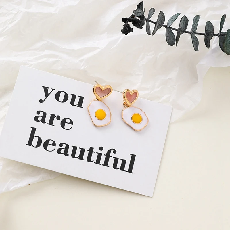 2019 корейские креативные серьги для женщин карамельные в форме сердца виде яйца