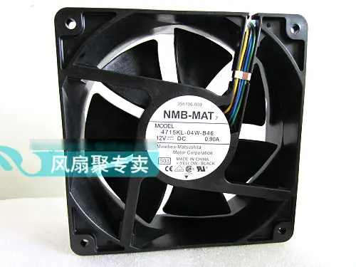 

Original NMB 4715KL-04W-B46 12cm 12038 12V 0.90A 4-wires dual ball bearing PWM cooling fan