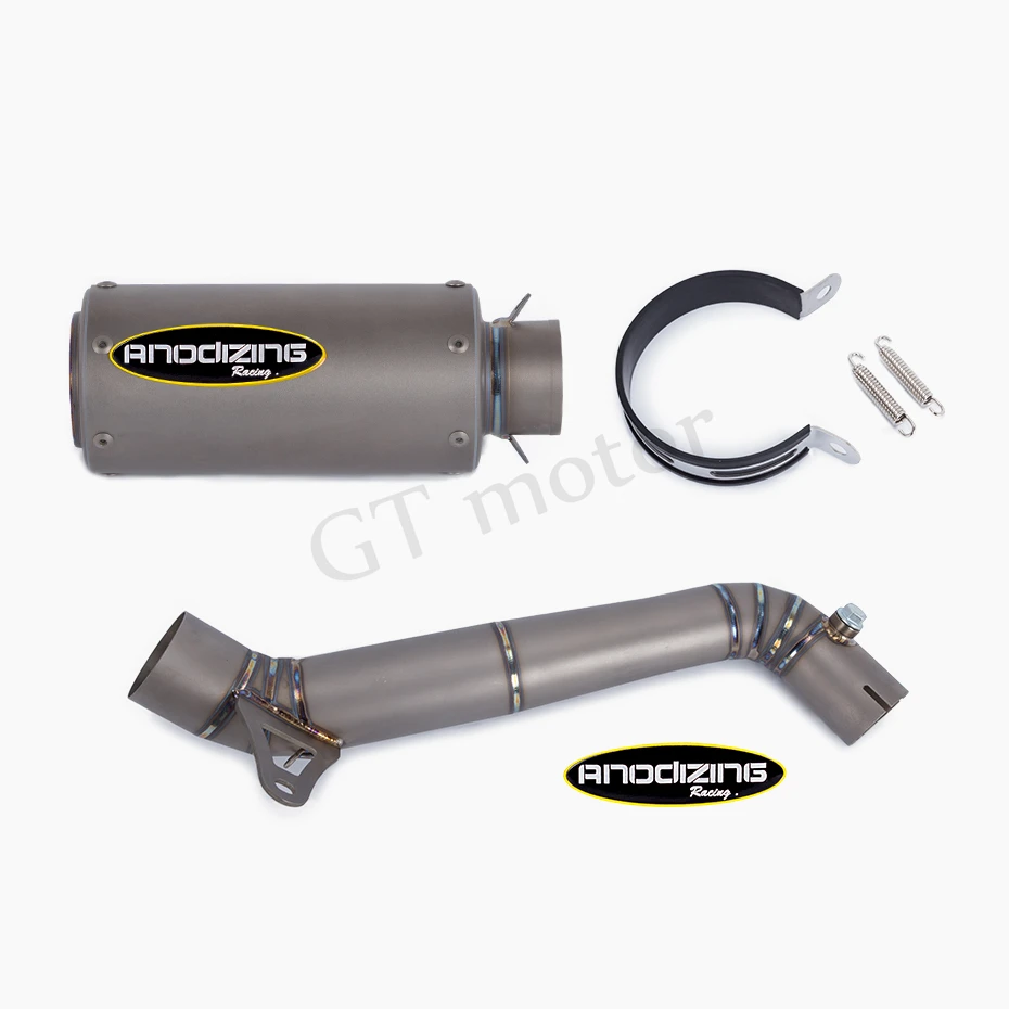 GT мотор 61 мм глушитель из титанового сплава без шнуровки для мотоцикла выхлопная