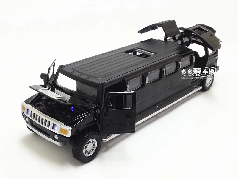 1:32 Масштаб Hummer Limousine роскошный сплав Металл литье под давлением модель автомобиля вытяните назад игрушки со звуком светильник коллекция автомобилей подарки