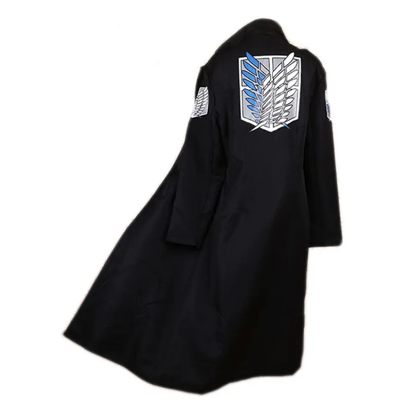 black cloak Shingeki no Kyojin Леви ривайл куртка плащ Взрослый Хэллоуин Косплей Костюм атака на Титанов Ветровка черная - Цвет: black cloak