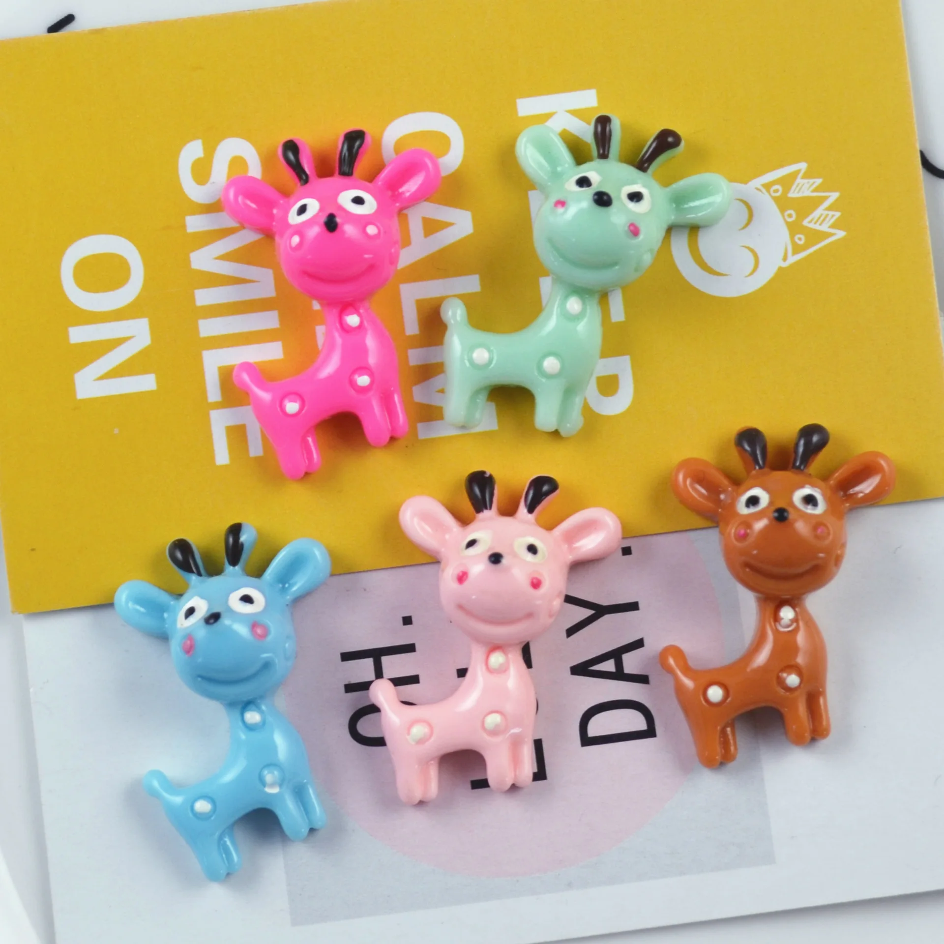 Resin Cartoon Giraffe Children's Diy Hair Accessory Material Cream Following From Diy Jewelry Accessories