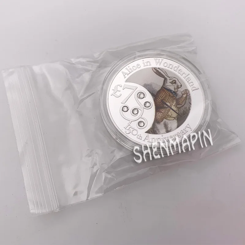 Карманные часы Алиса в стране чудес 999 Юбилейная памятная монета 7 евро серебро