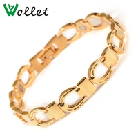 wollet jewelry horseshoe stainless steel magnetic bracelet for women men gold color magnets copper health care healing