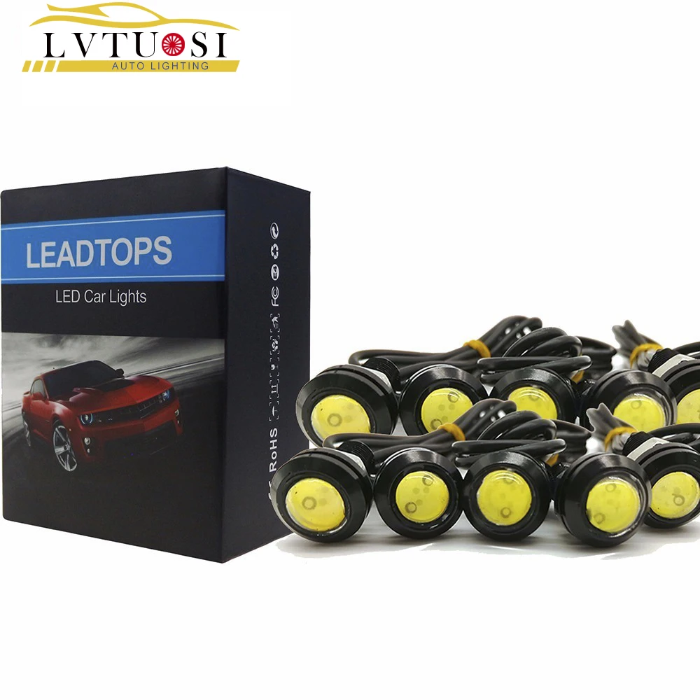 

LVTUSI 10pcs 18/23mm LED DRL Eagle Eye Daytime Running Light Parking Lights Source DRL Automobile Light Bulbs Car Styling CJ