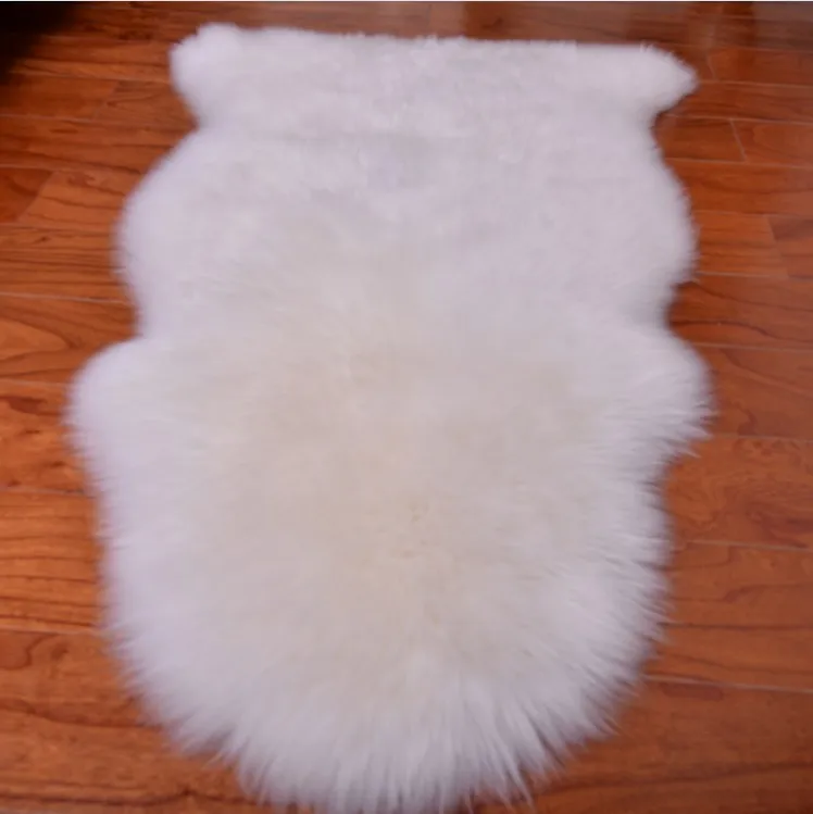 Шерсть овчины ковер для спальни кровать белый гостиная татами диванную подушку