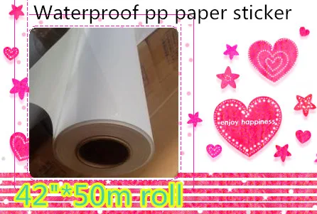 

42in waterproof/ matte coated printing self adhesive pp paper for inkjet printing