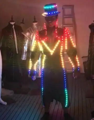 

LED Robot / LED Costume /LED Clothing/Light suits/ The programming controller sets the helmet