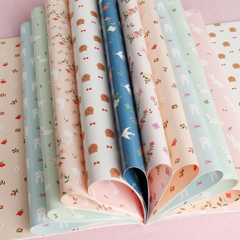 16 листов в партии Обложка для книги с милым Кроликом креативная бумага ручной