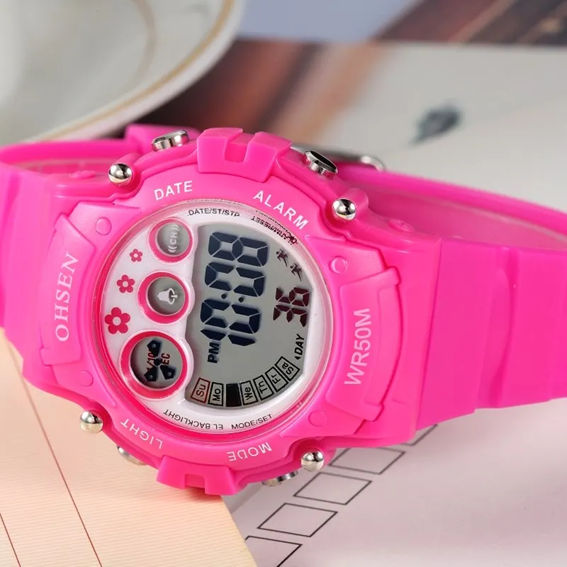 Цифровые кварцевые детские спортивные часы OHSEN для женщин и детей подарки на