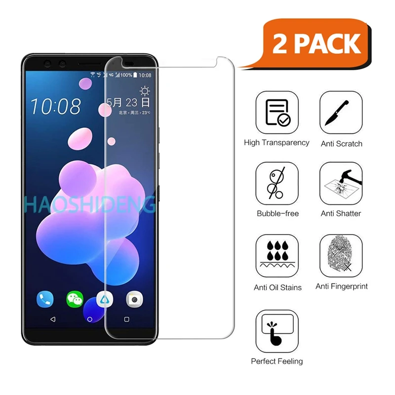 2 шт./лот полный экран из закаленного стекла для htc U12 плюс Стекло Экран протектор