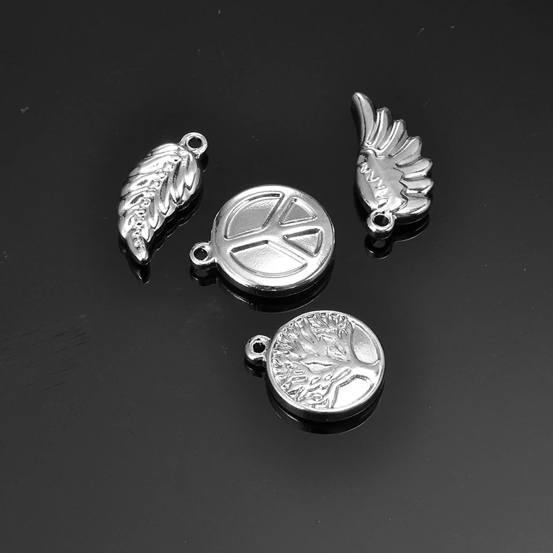 5 шт. очаровательыне нержавеющие кулон серебряный колокольчик Персиковое Сердце