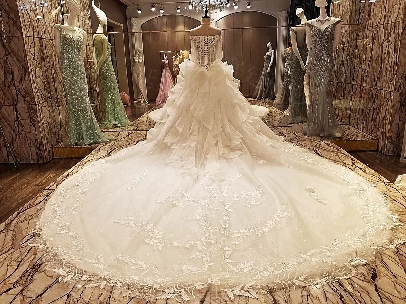 2017 Robe De Mariage Роскошные свадебные платья без бретелек с открытыми плечами и