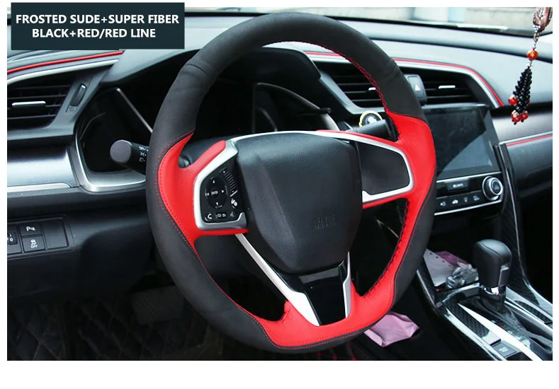 Для Honda Civic 10th ручная швейная крышка рулевого колеса автомобильный кожаный Универсальный 38 см всесезонный автомобиль