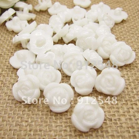 14 мм 100 шт. белые пластиковые пуговицы в форме розы цветочные для детской одежды