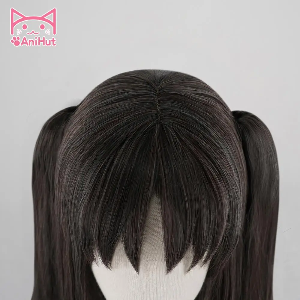 AniHut Tohsaka Rin парик Fate Grand Order косплей парик Fate Stay Night Косплей волосы Tohsaka Rin черные длинные прямые женские волосы